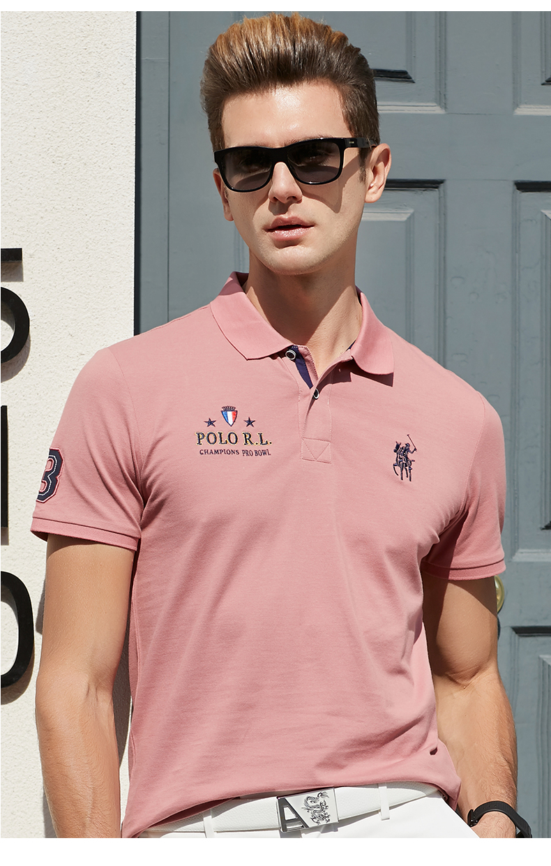保罗骑士短袖polo衫男香港潮牌2022春季新款男装翻领宽松商务休闲流行
