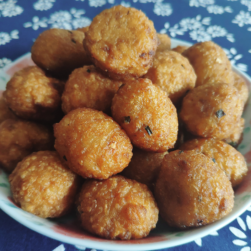 糯米山芋圆子500g农家纯手工大锅油炸圆子安徽特产丸子外婆味道