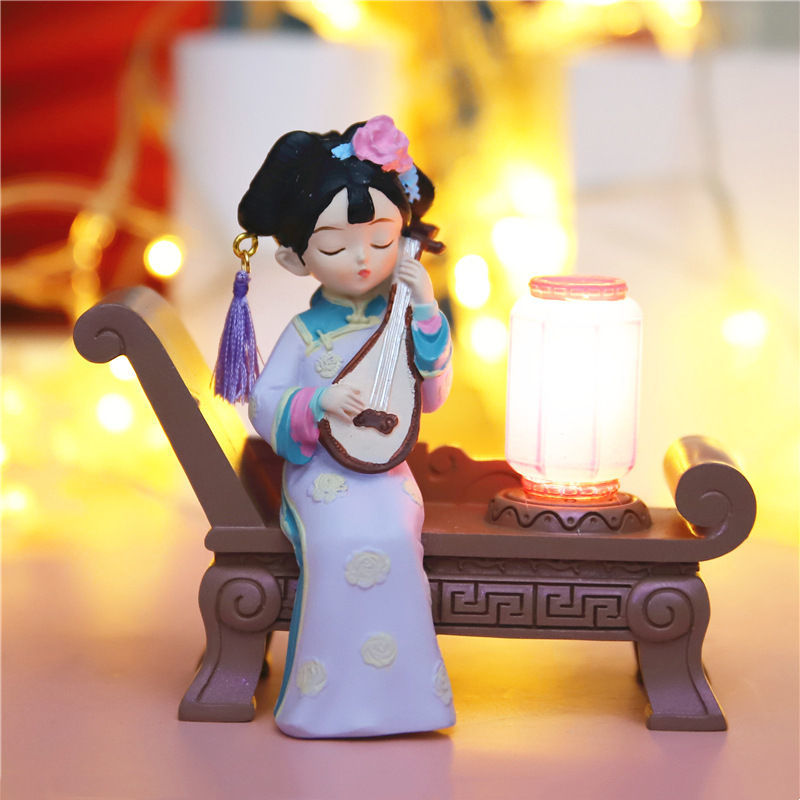 故宫俏人偶娃娃古代中国风小礼物北京纪念品手工绢人玩偶摆件皇后款