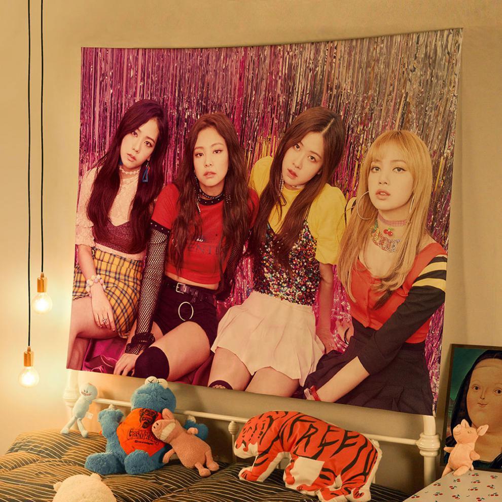 花仟陌blackpink背景布智秀lisa智妮rosé卧室挂布挂
