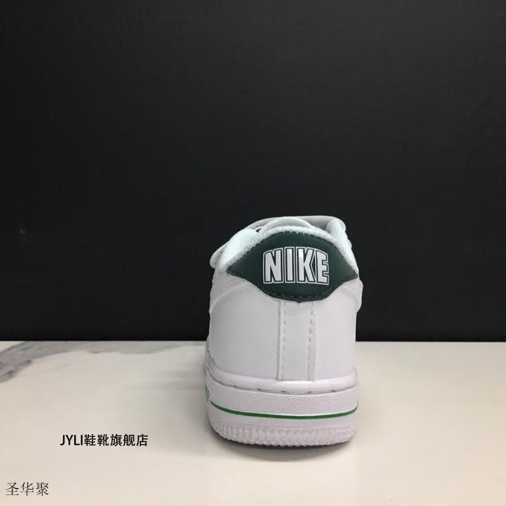 童鞋af1男童女童中大童低帮魔术贴运动鞋小白鞋百搭板鞋 白黑红中帮