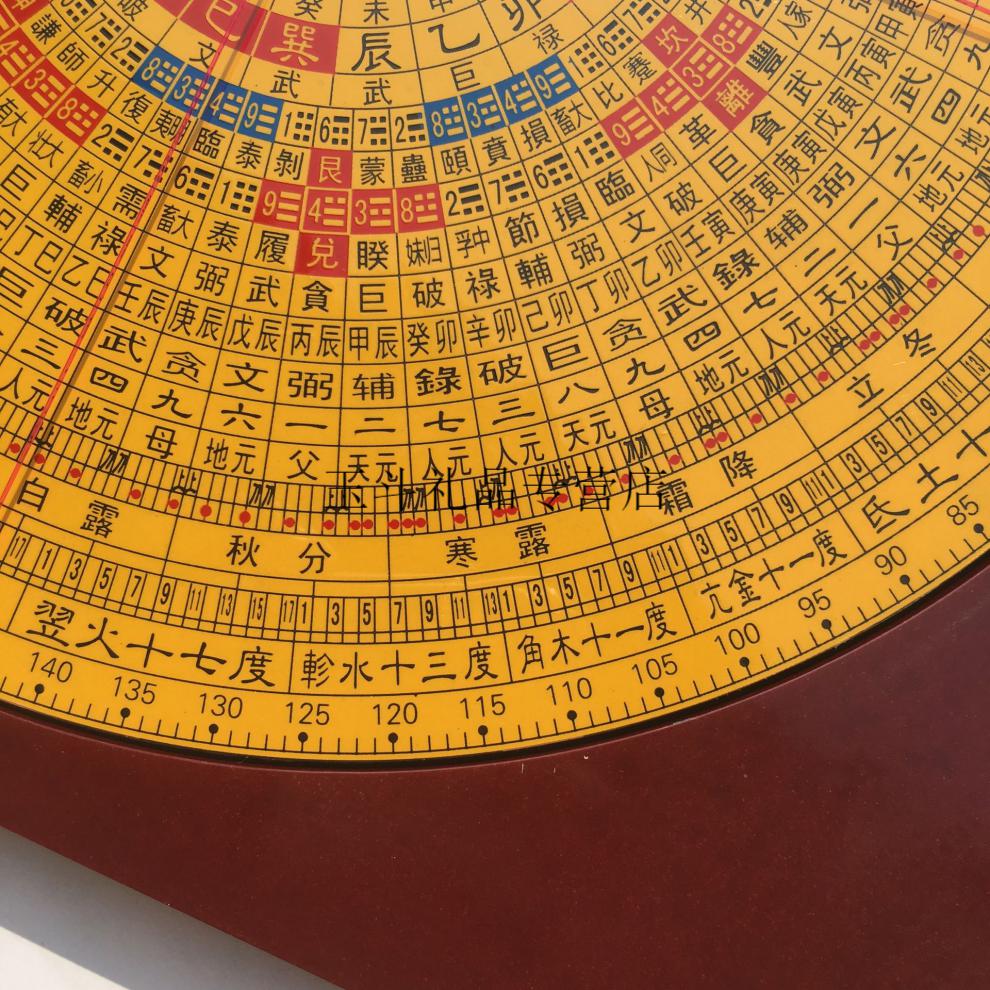 正宗三元罗盘集福堂正宗纯铜罗盘高精度9寸三元三合综合盘随身小罗盘