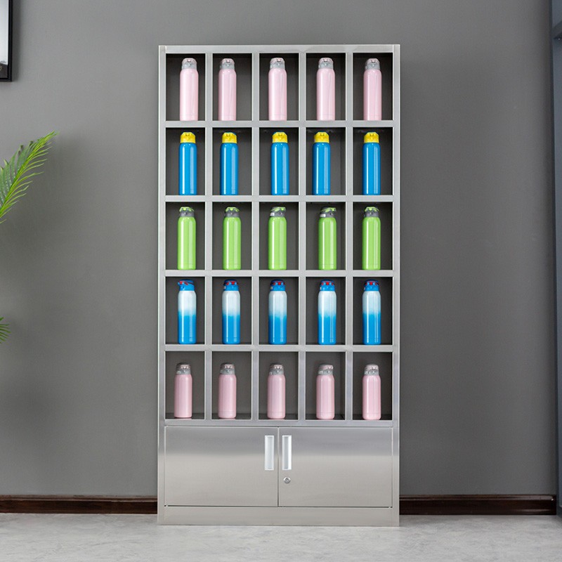 豆乐奇不锈钢水杯架工厂车间员工茶杯柜活动休息室口杯收纳放置柜25格