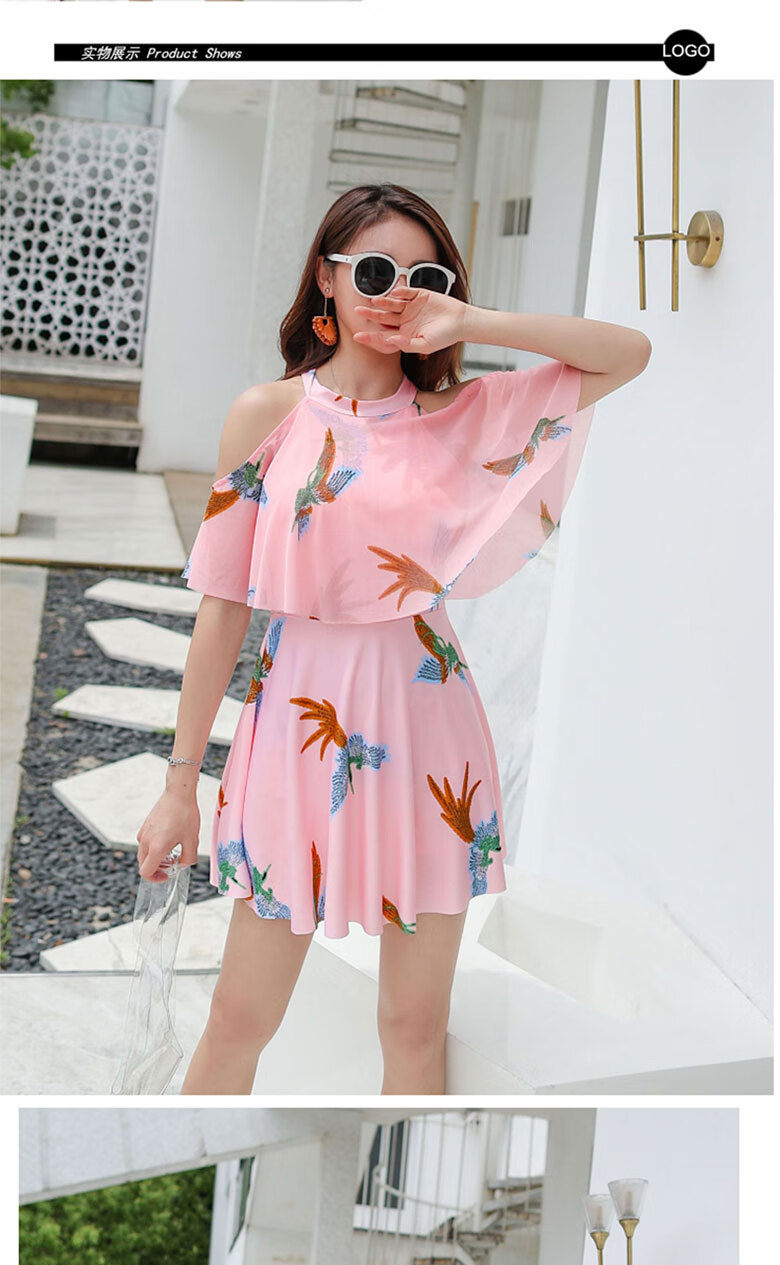 泳衣女ins风遮肚显瘦大码韩国ins2022新款保守游泳衣仙女范泳装女黑