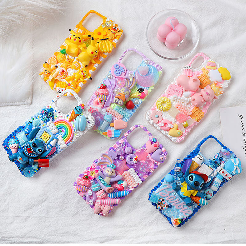 手机壳diy材料包100g仿真奶油胶手工制作树脂配件滴胶福袋套装8透明系