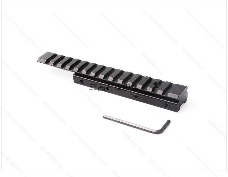 瞄准镜夹具 金属支架11mm转20mm加长导轨增高导轨燕尾转接皮轨固定