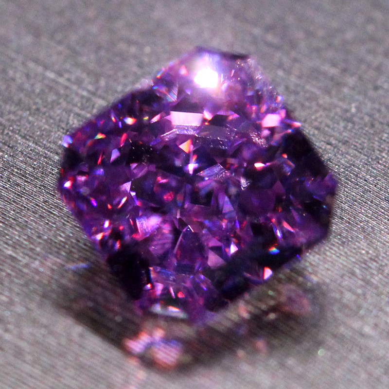 雷迪恩冰花切面紫色宝石紫锂辉石裸石戒面夫正方形彩宝高感女粉熔正