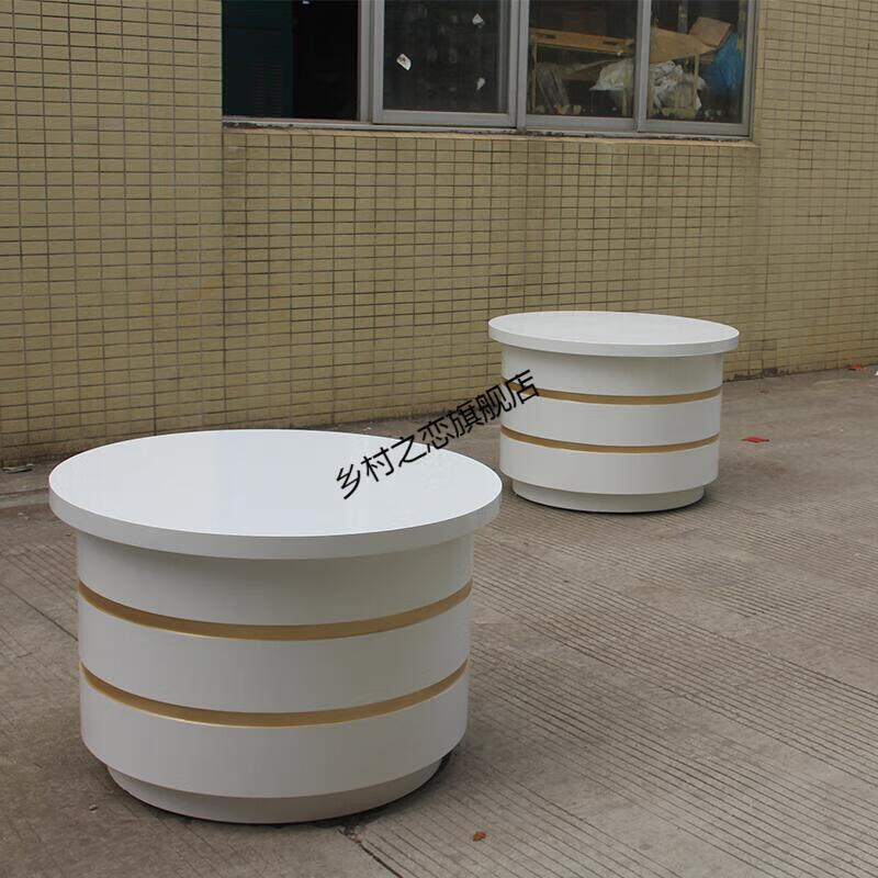 木石村居壹号产品展示台科技感展览柜展厅展台创意发光圆形展柜异形