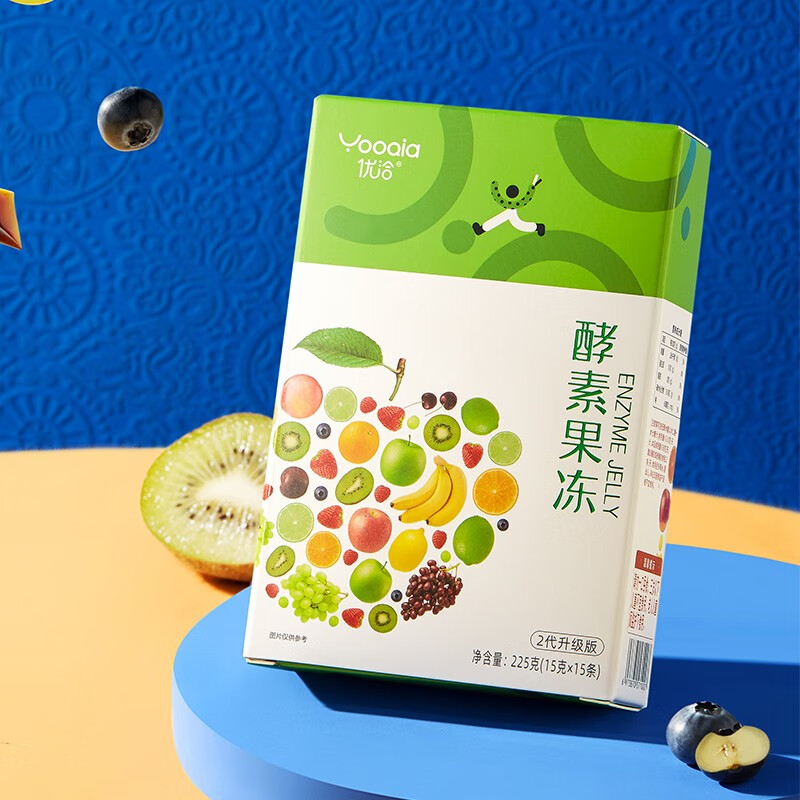 0运动优洽酵素果冻15条复合水果冻粉低热量0脂肪膳食纤维随餐零食大盒