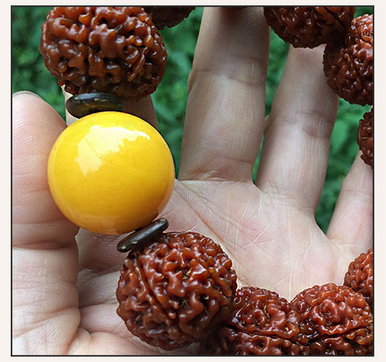 印尼黄皮金刚菩提手串满肉6六7七8八9九瓣大金刚原籽佛珠念珠男士 满