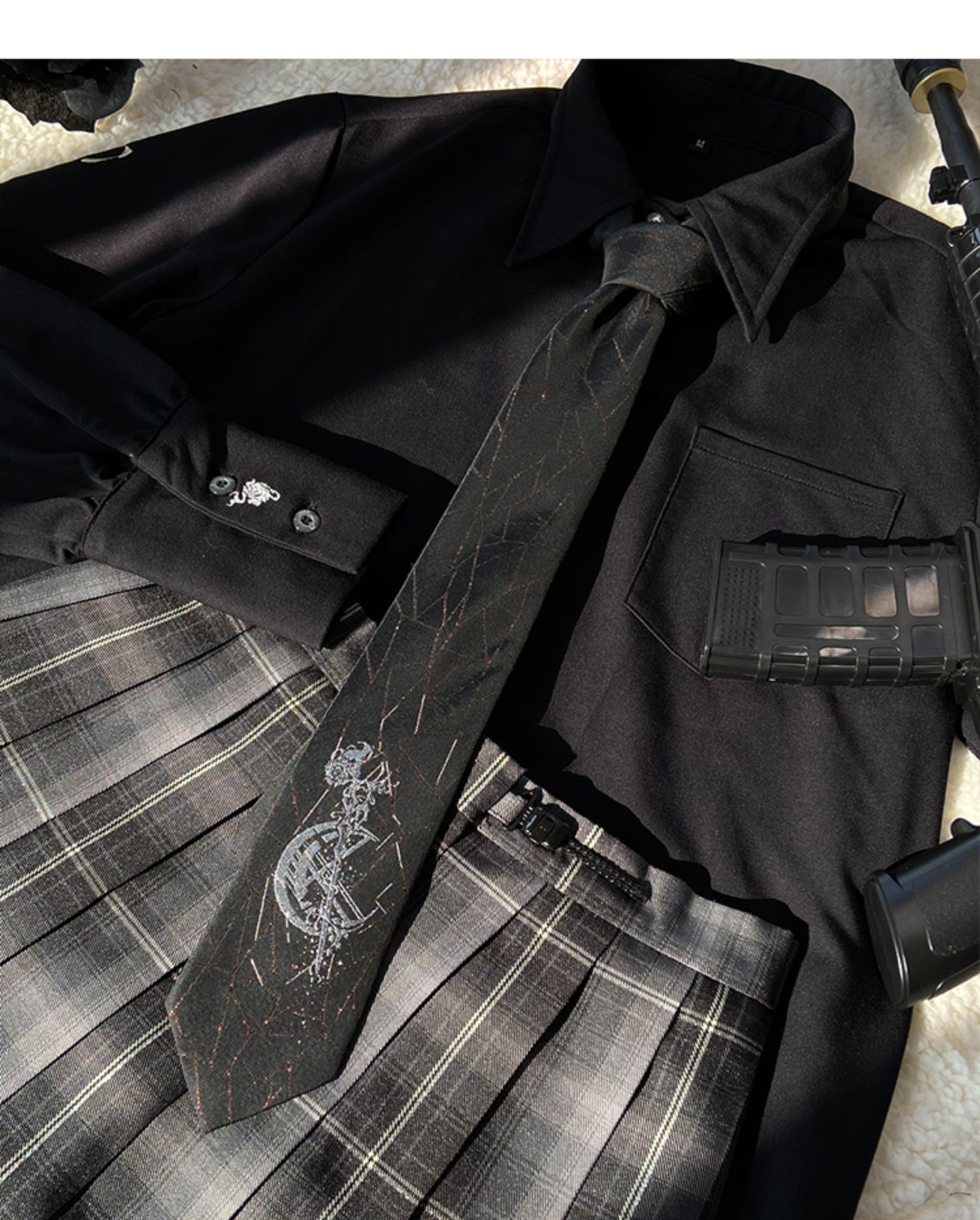 露娜的奇妙之旅黑金执事jk制服领带学院风黑色领结小物配饰执事手打