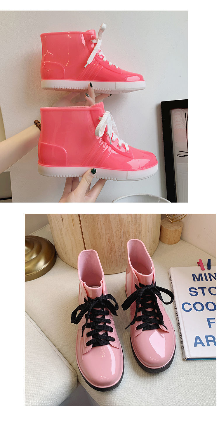 谷天庶夏季雨鞋女低帮韩国时尚短筒雨鞋女套鞋加绒水鞋学生平底防滑