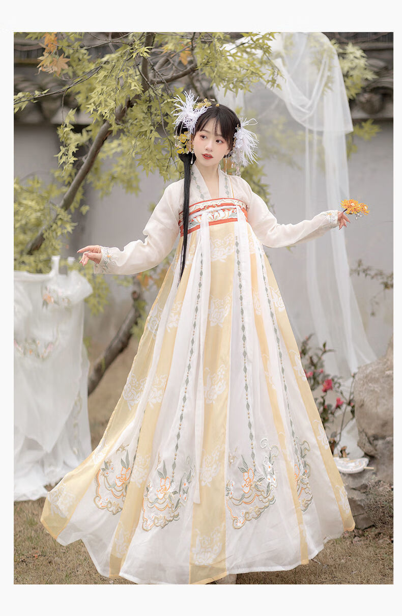 汉服女成人仙气中国风原创汉服女中国风齐胸刺绣对襟破裙唐制古风仙气