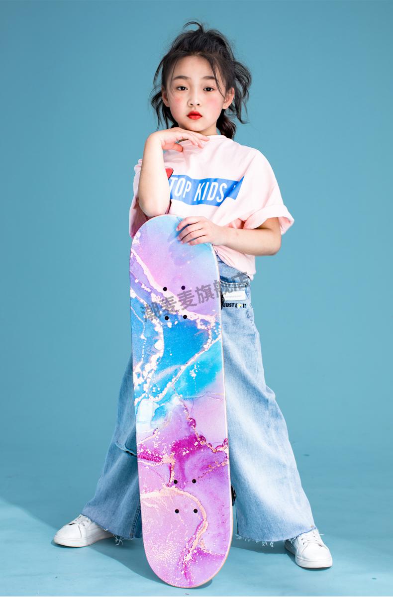 girl滑板 小状元儿童初学者滑板女生girl专用男孩双翘版短板四轮滑板