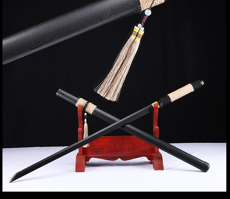 道具刀居合道带鞘拔刀剑刃剑道太刀练习对打道具竹刀木质未开刃雪走弯