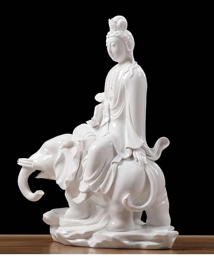 德化白瓷文殊菩萨普贤菩萨佛像居家供奉家用陶瓷玄关客厅装饰摆件 14