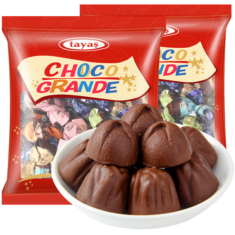 土耳其进口tayas塔雅丝多口味牛奶巧克力袋装500g休闲零食品5包500克