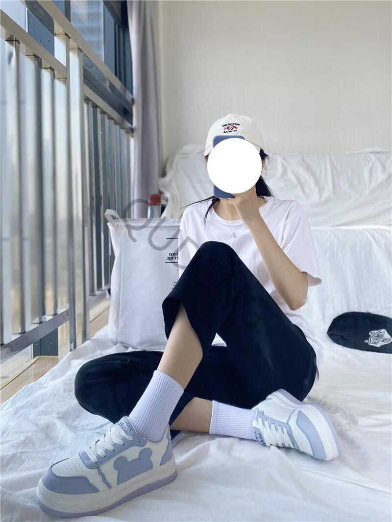 曲登春季lolita日系软妹lo跑厚底板鞋增高学生jk休闲百搭运动鞋女香芋