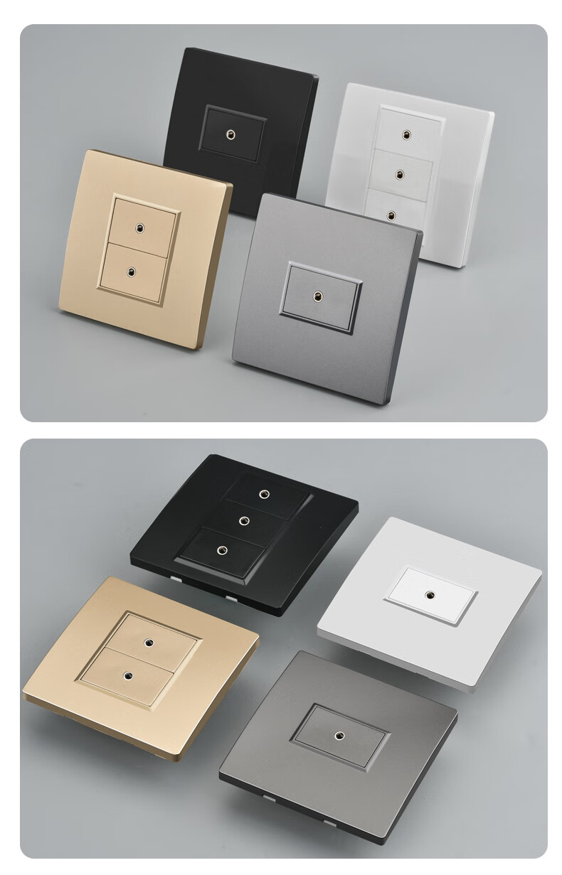 5mm耳机音频插座面板电脑多媒体单双孔耳麦直插免焊接 二位耳机音频免