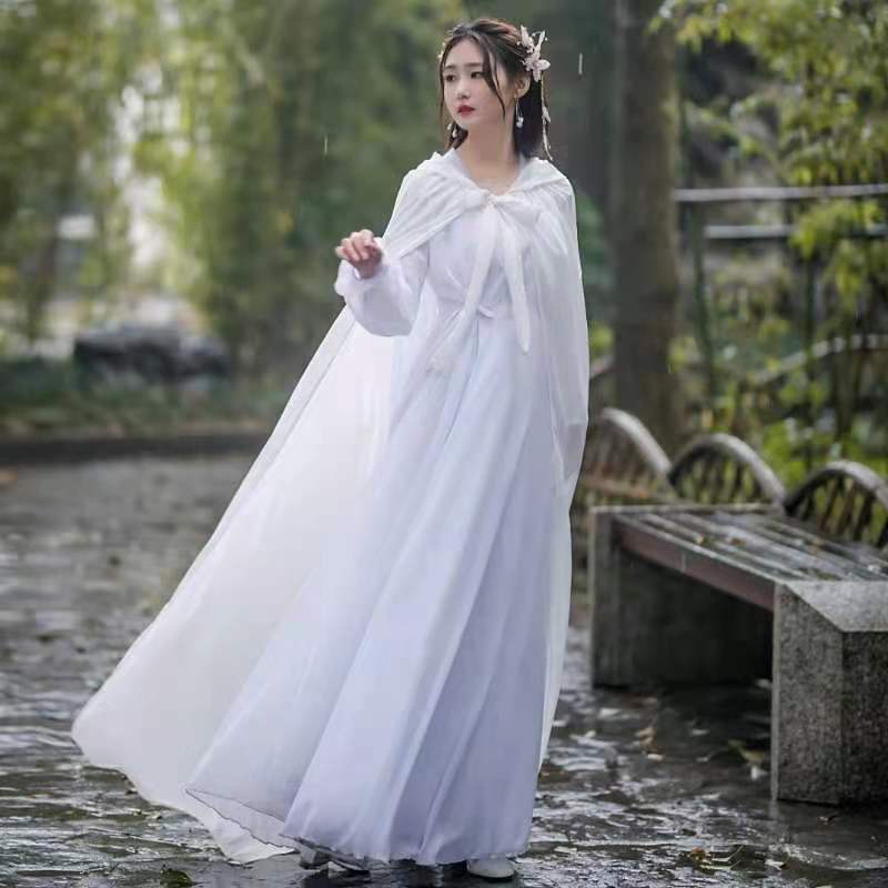 斗篷披肩汉服斗篷红色披风薄款外披女装长款沙漠旅游