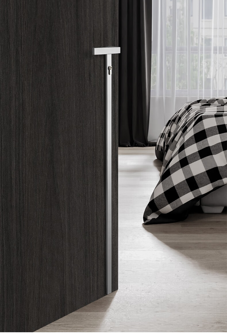 新款亚固室内门锁卧室房间北欧后现代黑色木门锁简约分体磁吸门锁消光