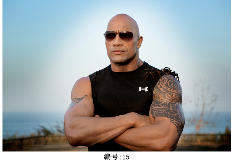 健身海报巨石强森道恩健身海报翘臀jenselter肌肉男墙贴海报定制sn