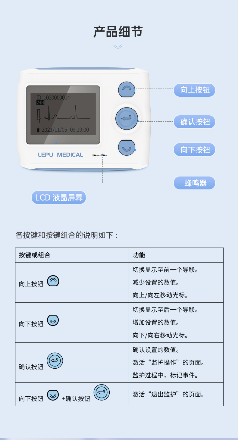 樂普心電監護儀家用醫用12導聯心電圖檢測儀24小時長程動態心電圖機