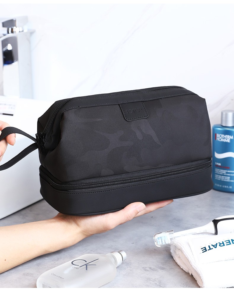 日本高档洗漱包男士出差商务旅行便携简约防水干湿分离化妆用品收纳包