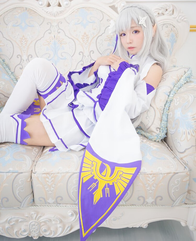 新款从零开始的异世界生活cos服艾米莉娅cosplay艾米莉亚假发全套衣服