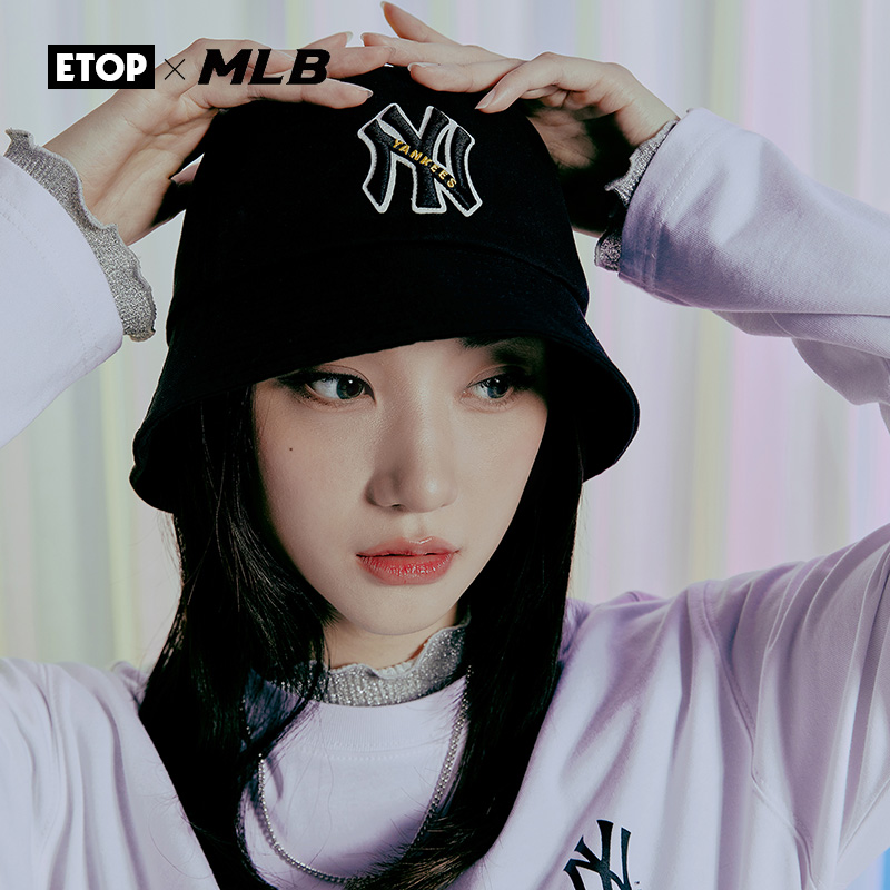 mlb帽子 ny大标渔夫帽男女情侣 2021年秋季新款 官方旗舰官网 红色