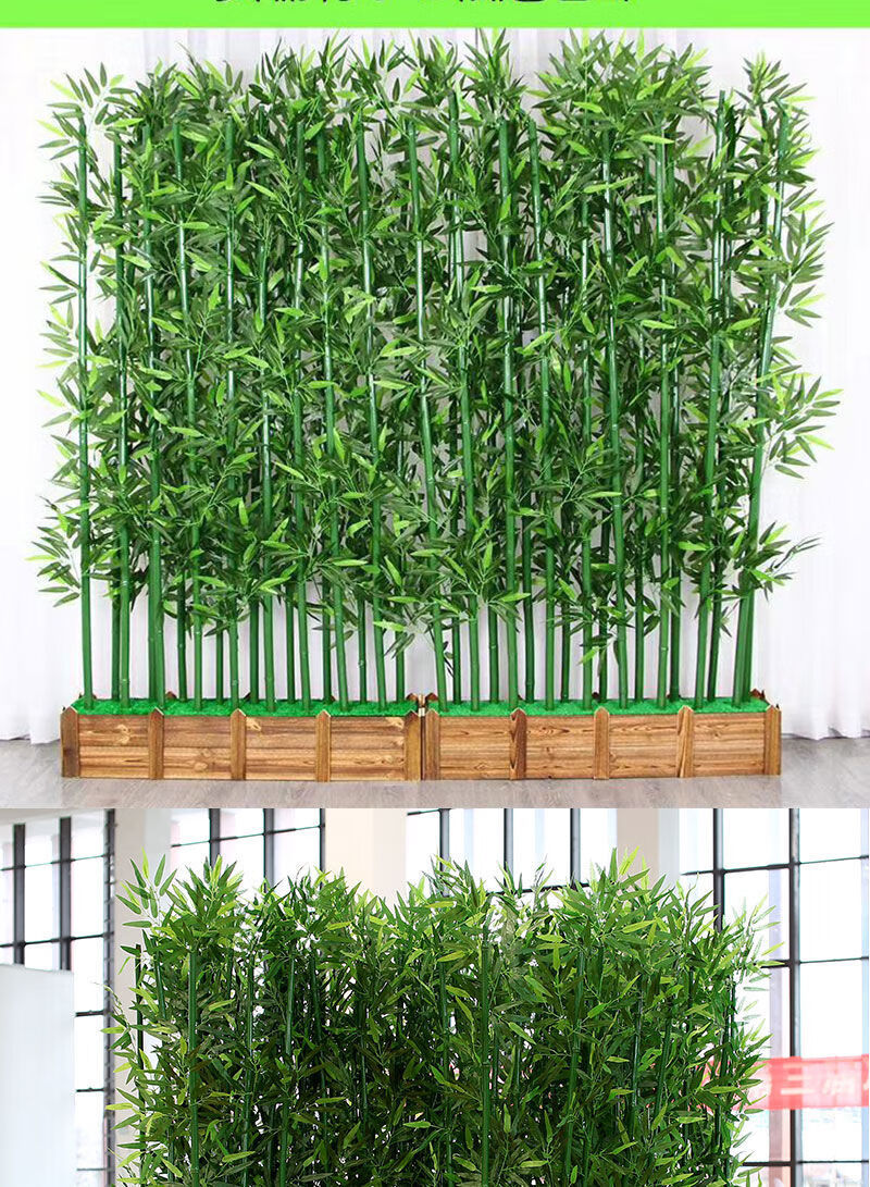 发】工程围挡仿真竹子装饰假竹子隔断屏风加密塑料竹子室内仿真绿植物