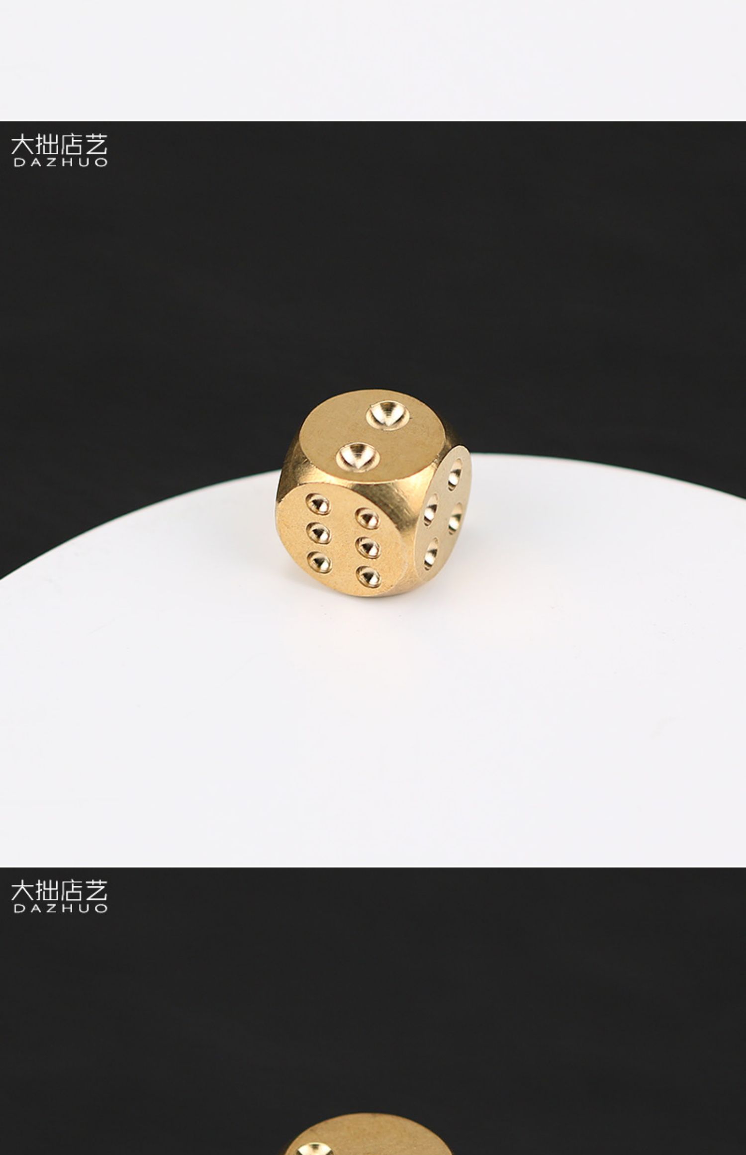 勋月纯铜实心骰子礼品创意色子麻将甩子金属手工黄铜养牛手玩物小把件