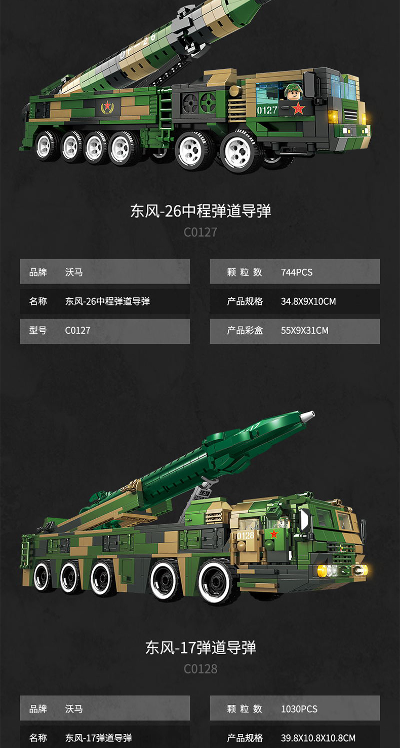 乐高(lego)森宝积木东风导弹车模型军事男孩儿童益·智核弹拼装