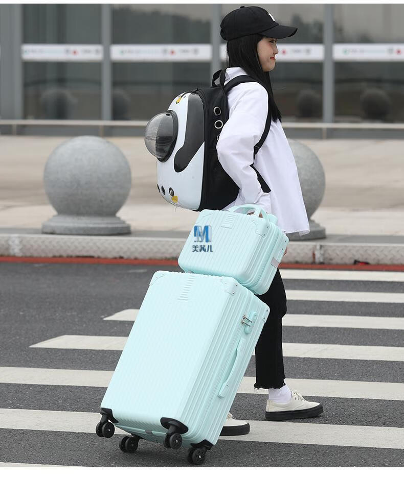 颜值2022新款行李箱拉箱ins创意女生颜值高女日系学生子母箱出差旅游