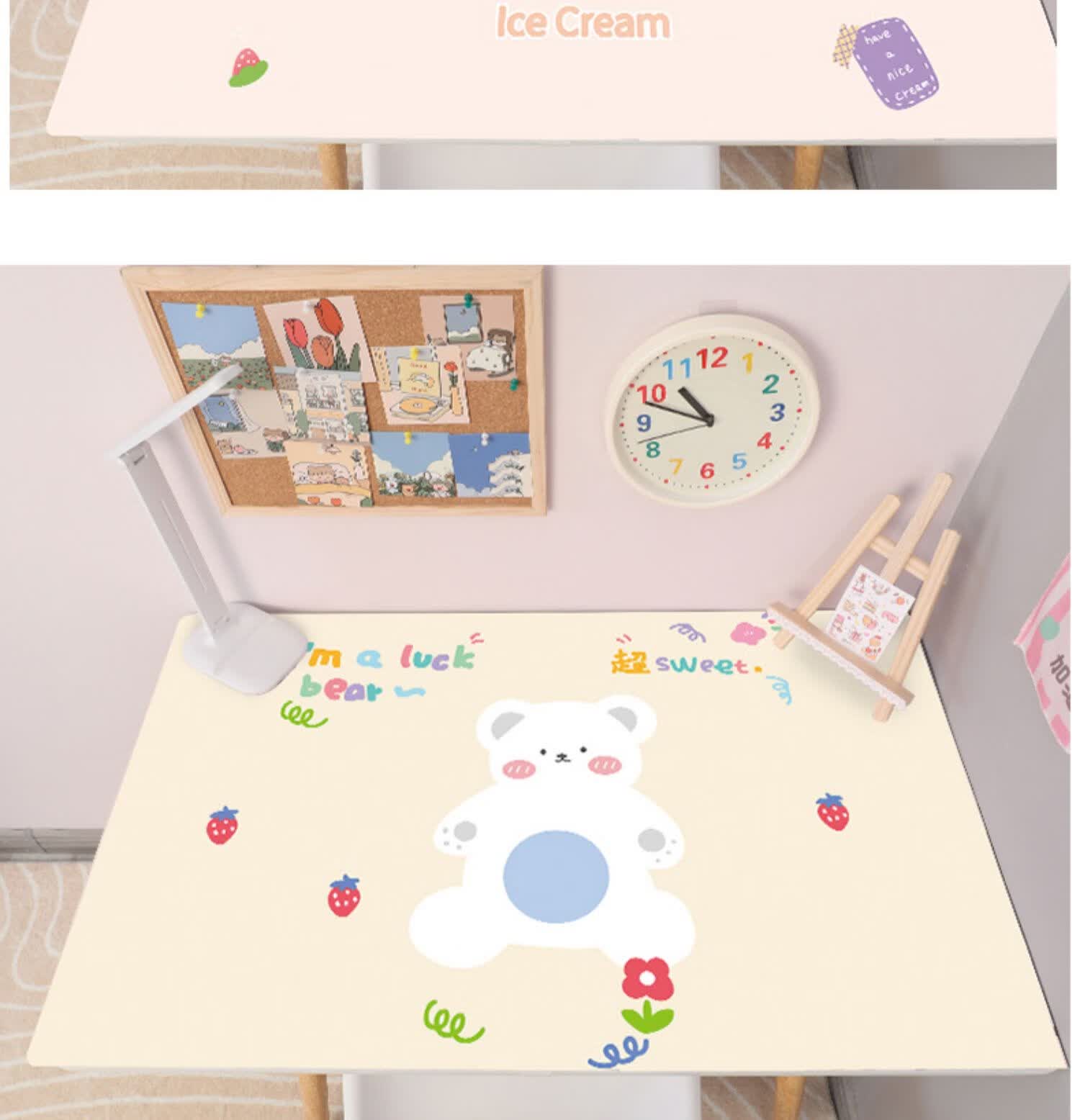 存己家纺学习桌桌垫写字桌儿童书桌pvc防水学生宿舍日系可爱少女ins风