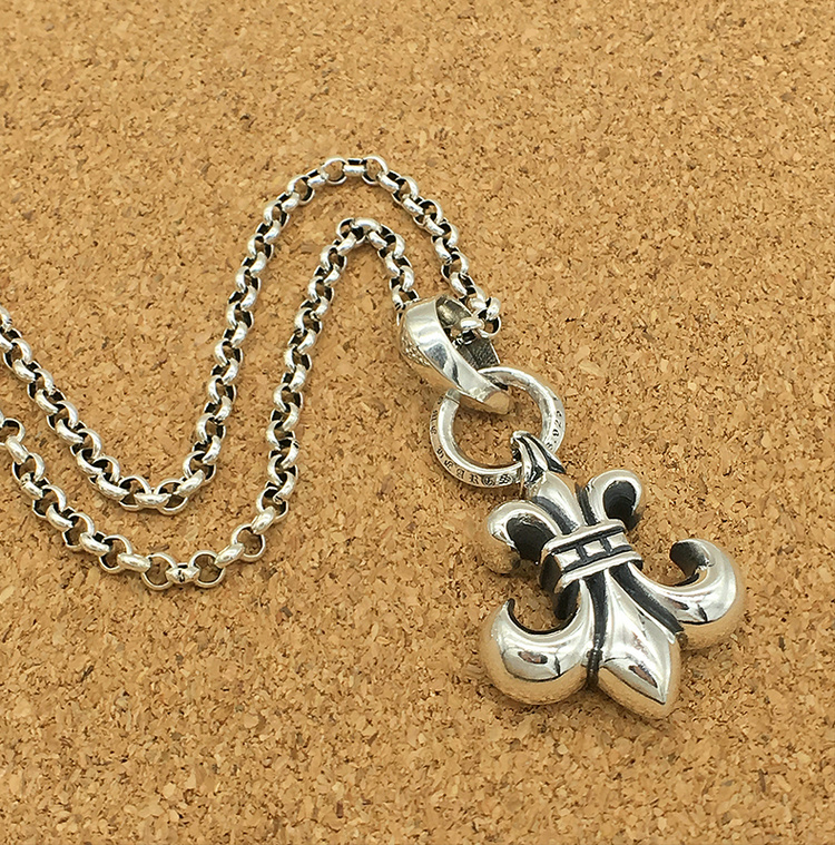 亿贝琳银ch克罗心童军花船锚吊坠个性欧美泰银复古项链挂坠十字架