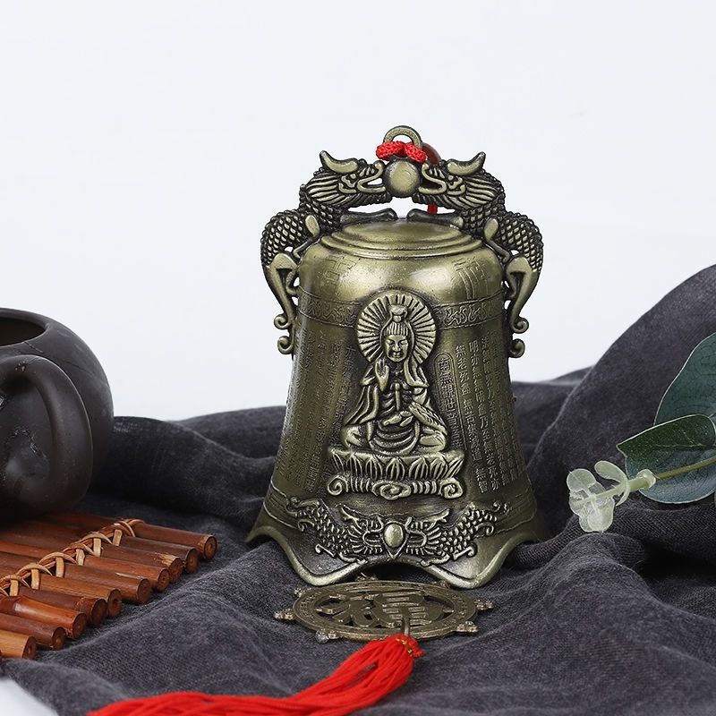 挂钟仿铜铃铛风铃佛钟铃铛挂件寺庙佛教风水用品饰品挂件大号观音佛字