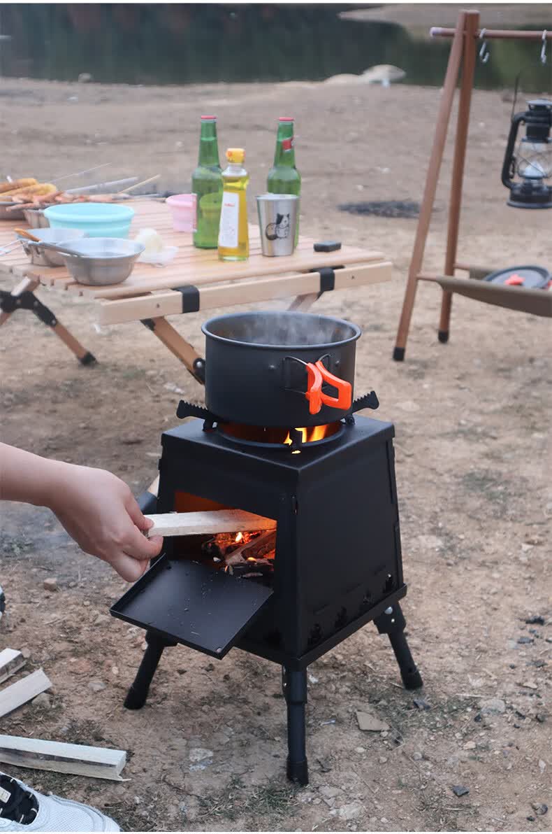 炉子便携式野炊装备网红野外野餐烧炊具 小号柴火炉【2~5人适用】