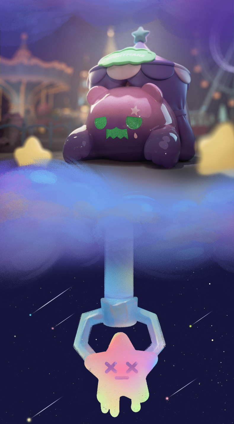 shinwoo午夜乐园幽灵熊盲盒潮玩手办潮流公仔摆件可爱 端盒【含12个不