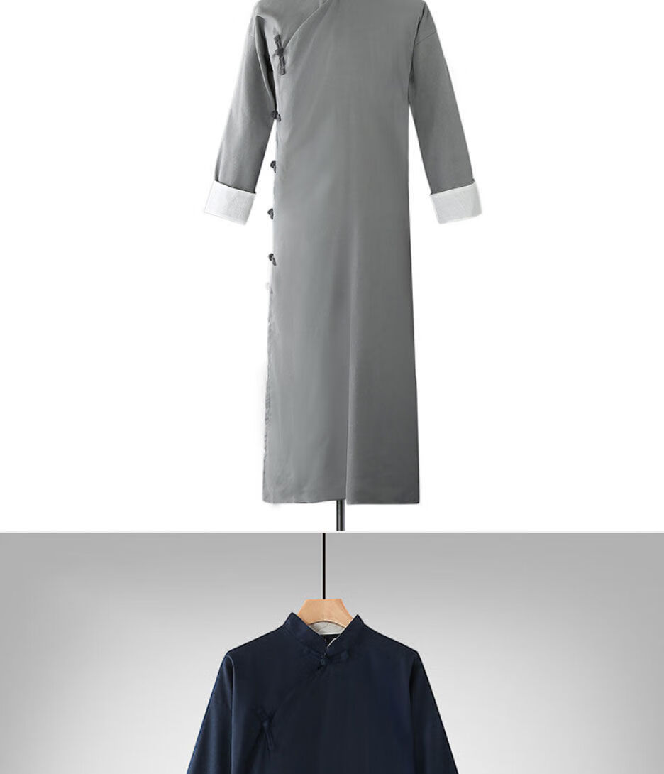 啄木鸟春秋冬季男装相声服大褂男民国风班服学生装传统长衫复古长袍