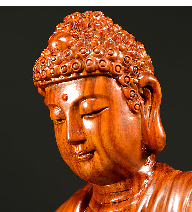 唐砖黑檀木木雕摆件释迦牟尼佛大日如来佛祖阿弥陀佛供奉工艺品实木