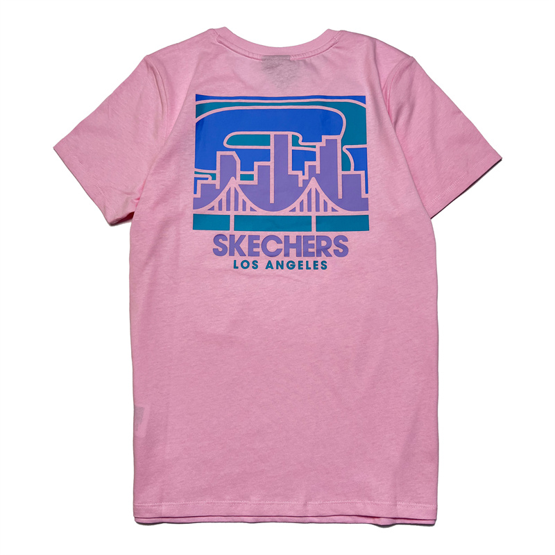 skechers斯凯奇夏季舒适针织女式t恤女休闲纯色短袖fh320w077棱镜紫s