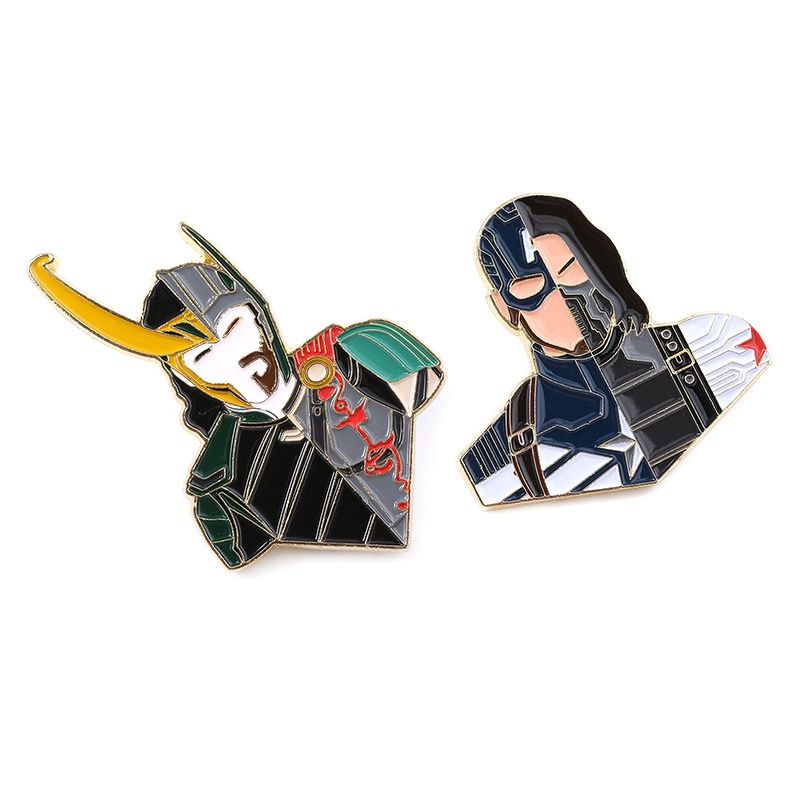 饭制漫威 雷神洛基锤基胸针 美队冬兵盾冬胸针 复联4卡通同人潮流饰品