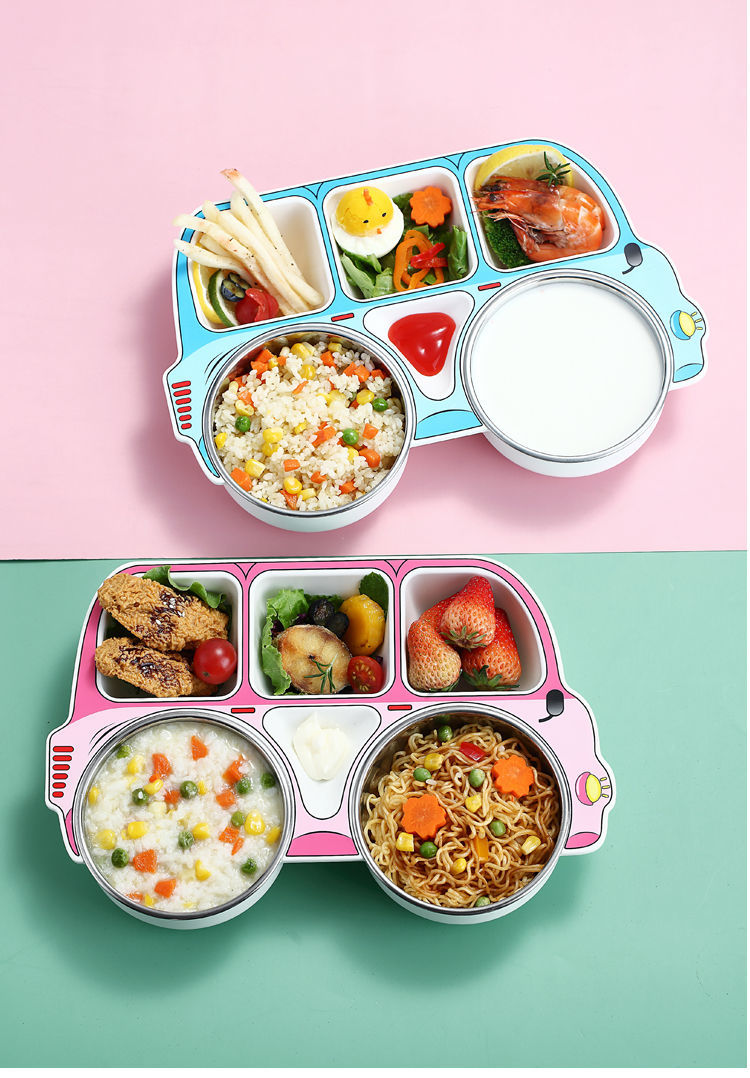 儿童婴儿小学生餐具套装儿童餐盘分格家用防摔幼儿园吃饭盘防烫餐具