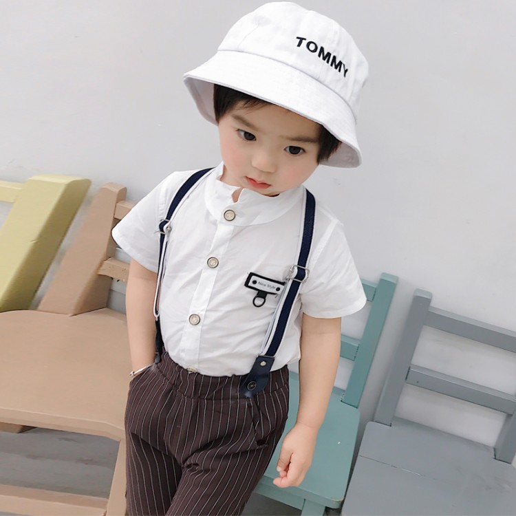 哈兜儿男童装夏装12345一周岁婴儿幼儿童衣服男宝宝男孩夏季背带两件