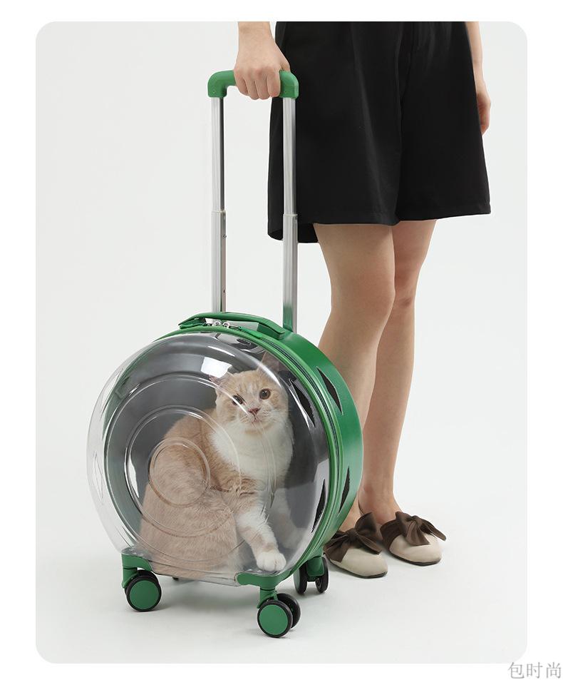 透明行李箱宠物透明硬壳加厚猫包拉杆箱多用途猫咪太空舱可双肩背包