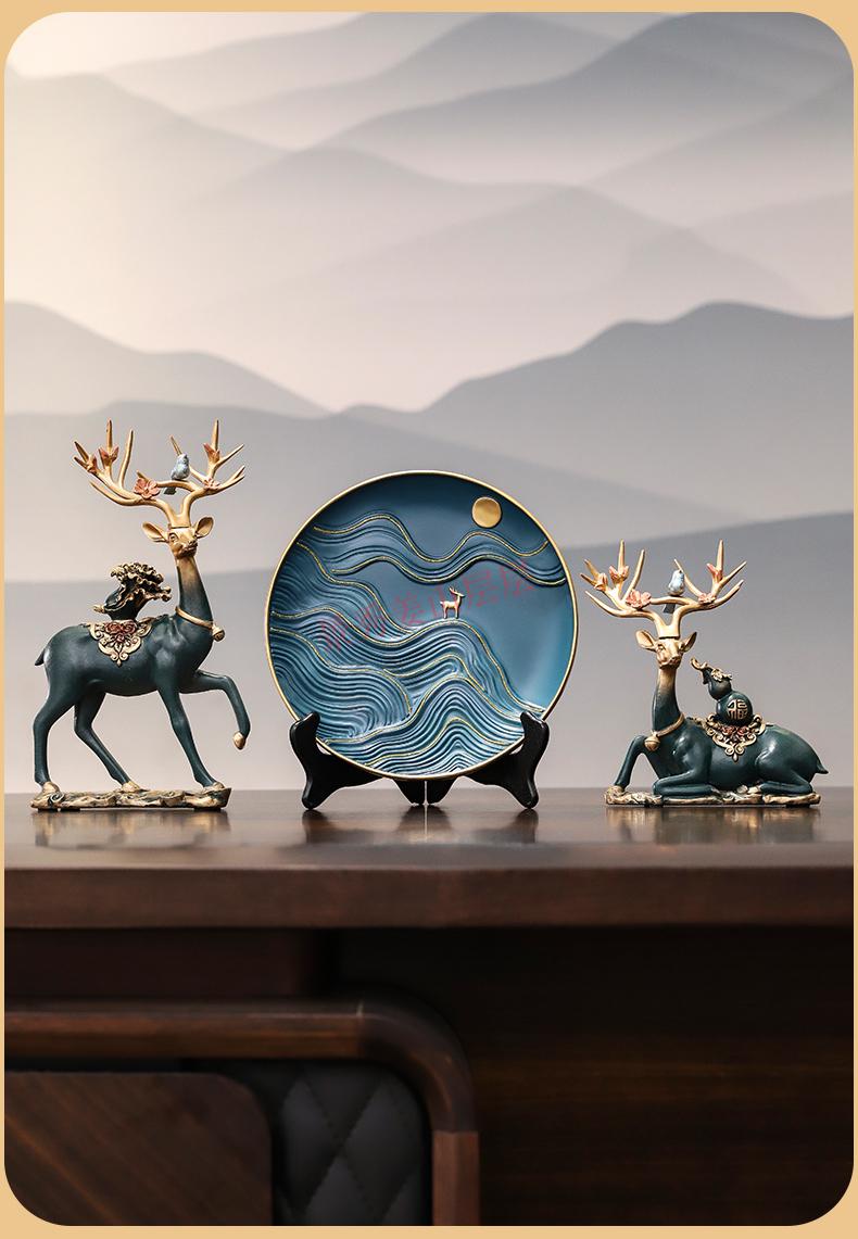 景秀姜山 新中式客厅玄关轻奢摆件高端大气现代简约电视酒柜装饰品