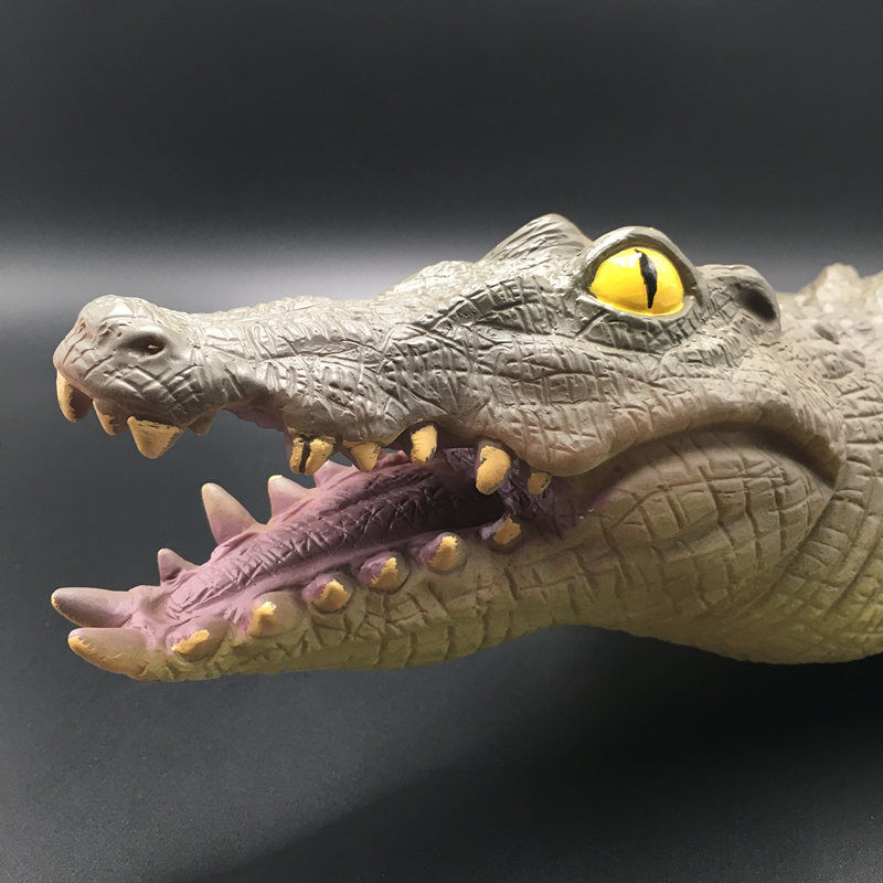 大号软胶鳄鱼模型发声儿童玩具硬胶实心男孩仿真动物玩具模型小鳄鱼