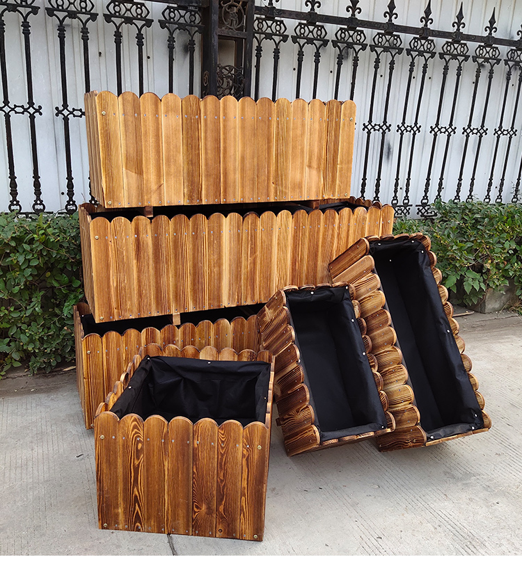 种植箱防腐木花箱户外长方形庭院花池大号阳台种菜盆花槽蔬菜种植箱蓝