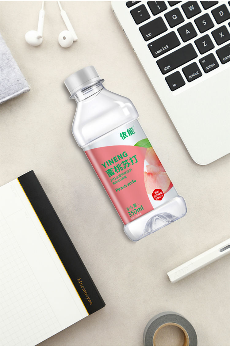 依能果味苏打水饮料蜜柠味蜜桃味350ml15瓶蜜柠味